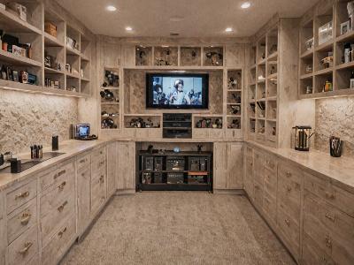 Room after installation with custom built-in storage