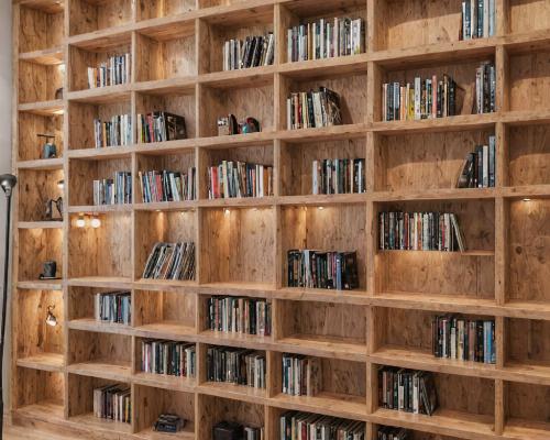 Handcrafted wooden bookshelf with adjustable shelves