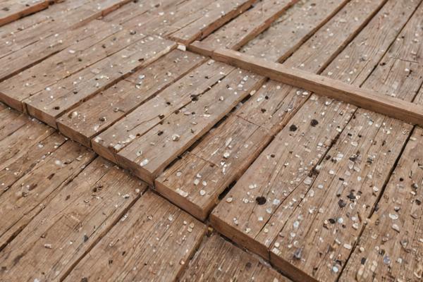 Custom wooden deck construction
